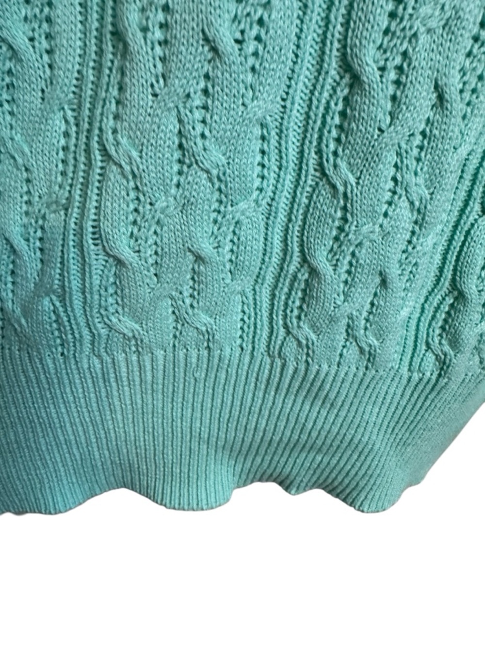 NWT Mint Cable Knit Ruffle-Shoulder Spring Sweater   XLARGE     #10 - Picture 5 of 11